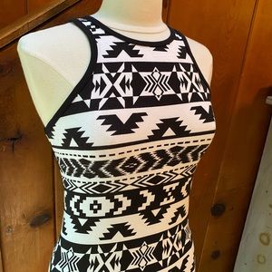 Express Southwest Print Midi Stretch Bodycon Dress